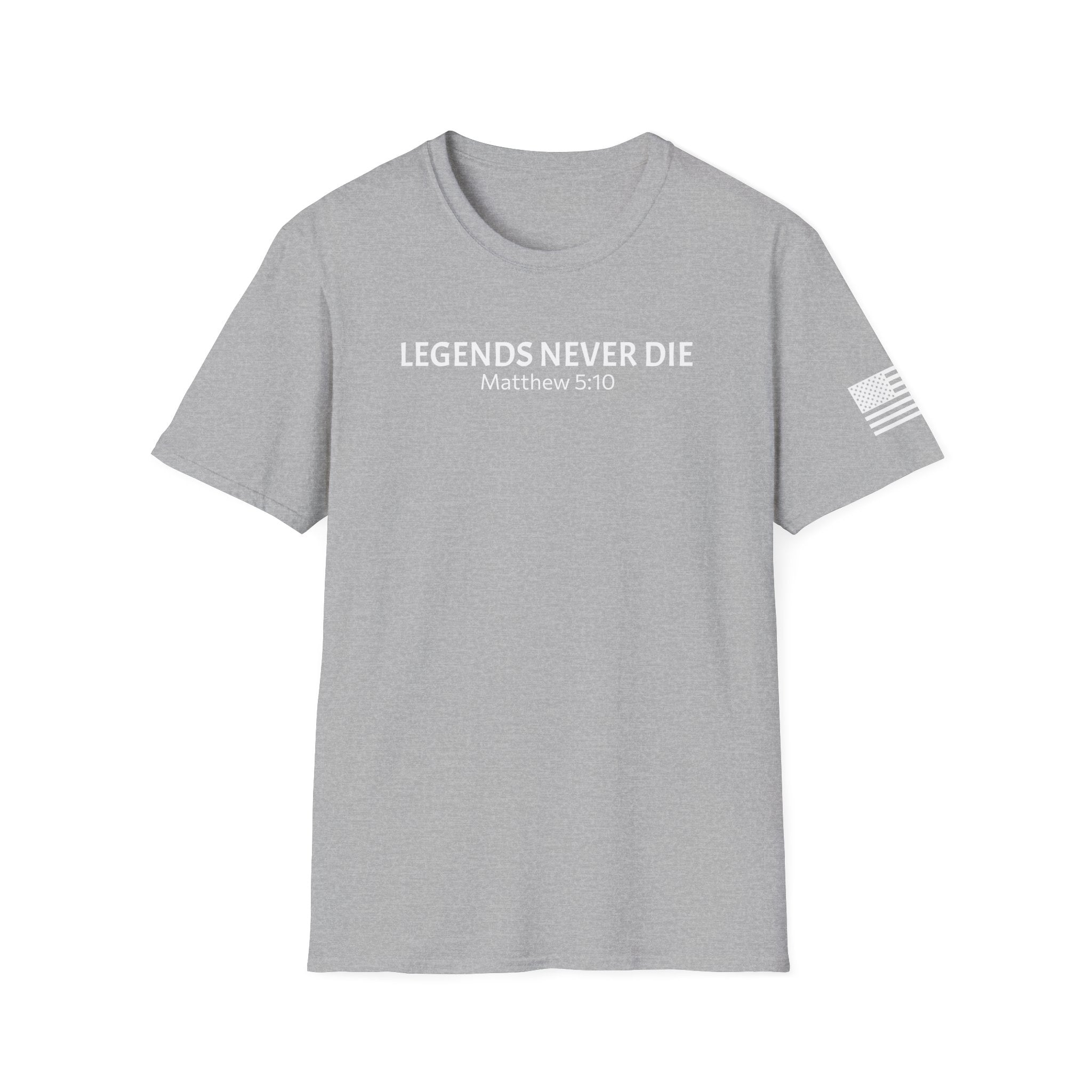 Legends Never Die Tee w/verse, Charlie Kirk