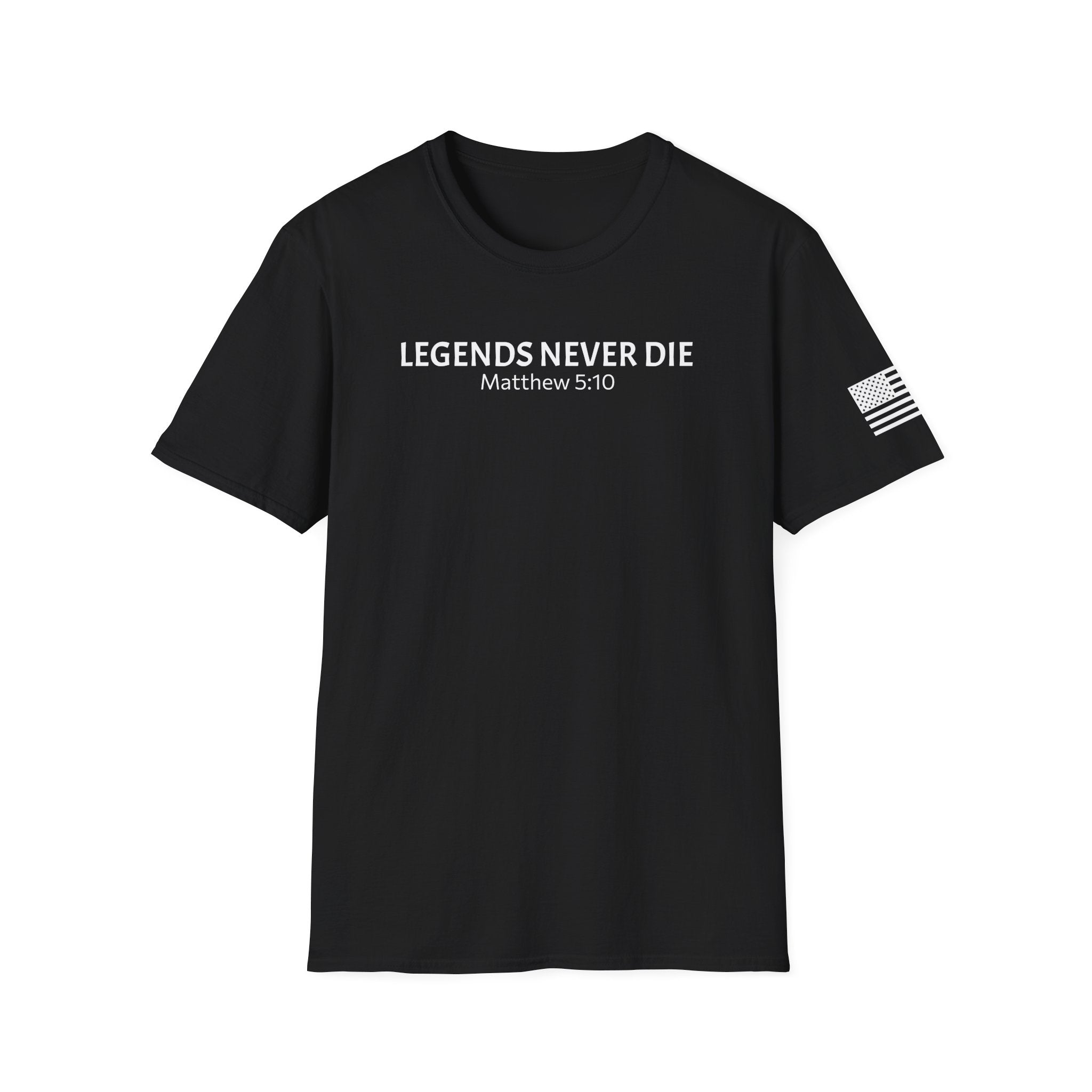 Legends Never Die Tee w/verse, Charlie Kirk