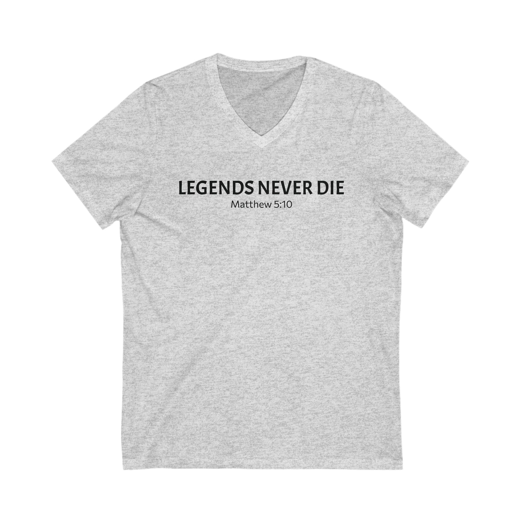 Legends Never Die V-Neck Tee w/verse, Charlie Kirk