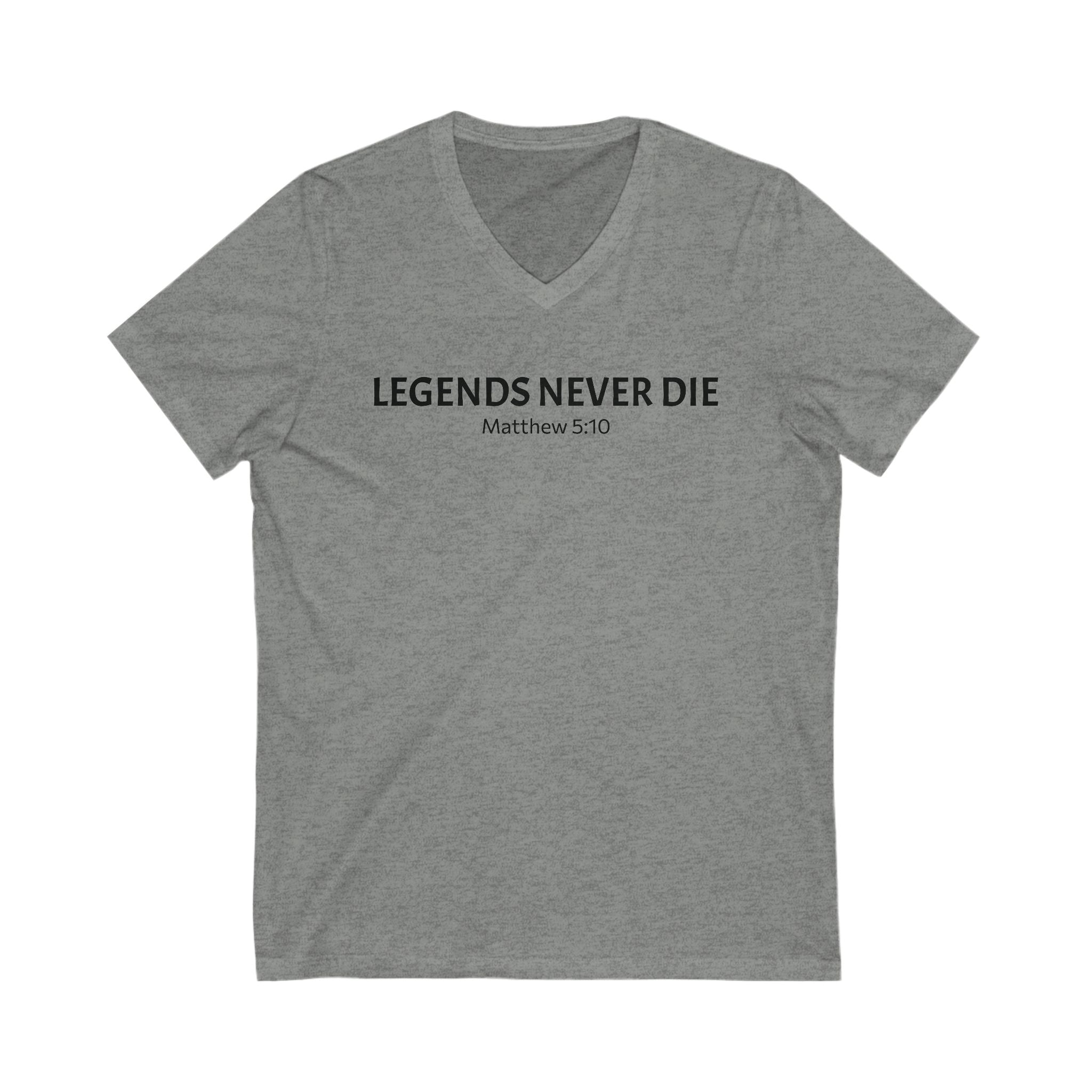 Legends Never Die V-Neck Tee w/verse, Charlie Kirk