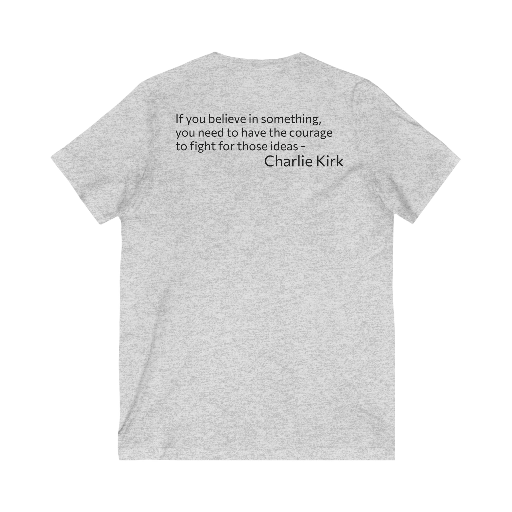 Legends Never Die V-Neck Tee w/verse, Charlie Kirk