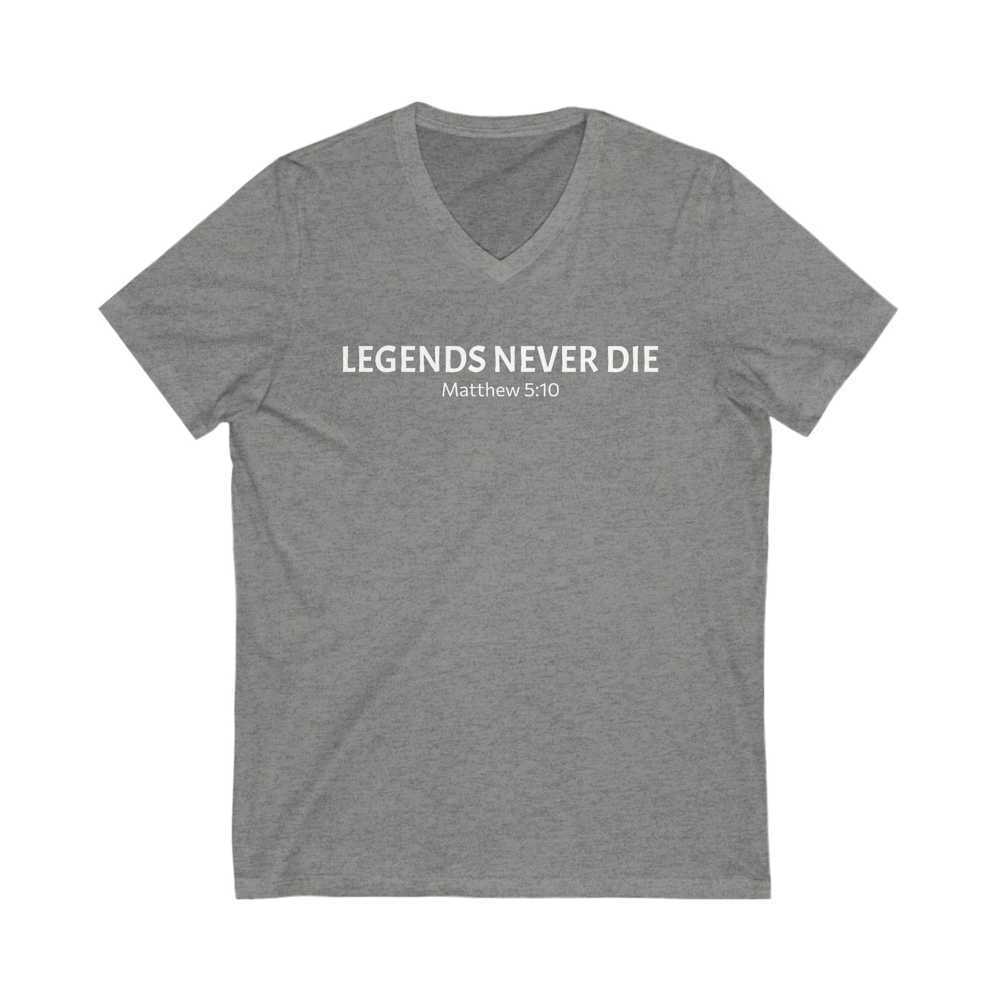 Legends Never Die V-Neck Tee w/verse, Charlie Kirk