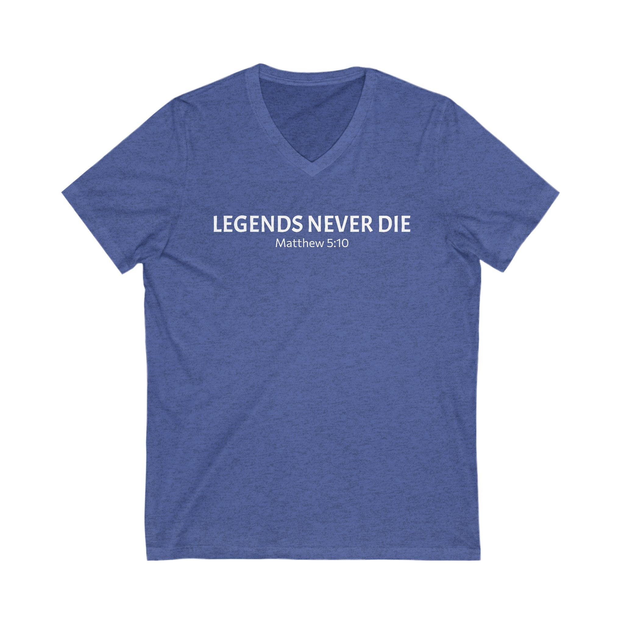 Legends Never Die V-Neck Tee w/verse, Charlie Kirk