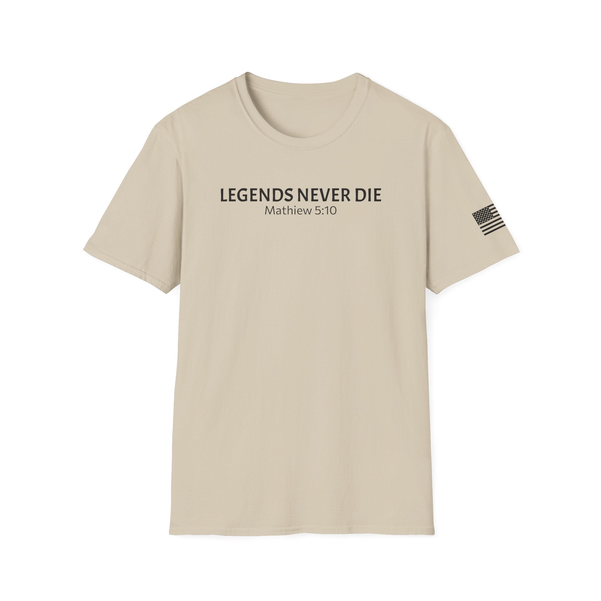 Legends Never Die Tee, Charlie Kirk, with Verse