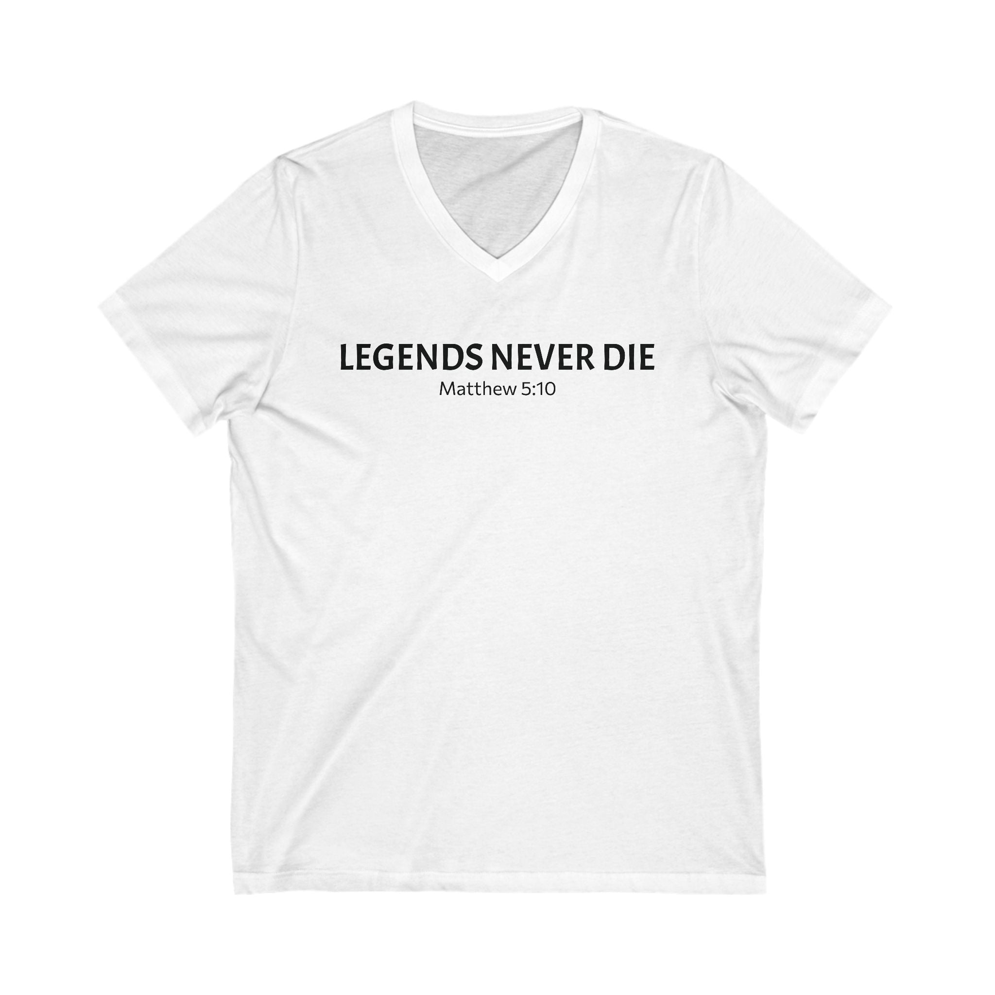 Legends Never Die V-Neck Tee w/verse, Charlie Kirk