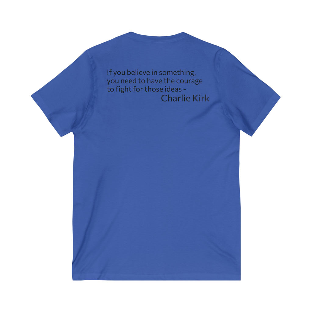 Legends Never Die V-Neck Tee w/verse, Charlie Kirk