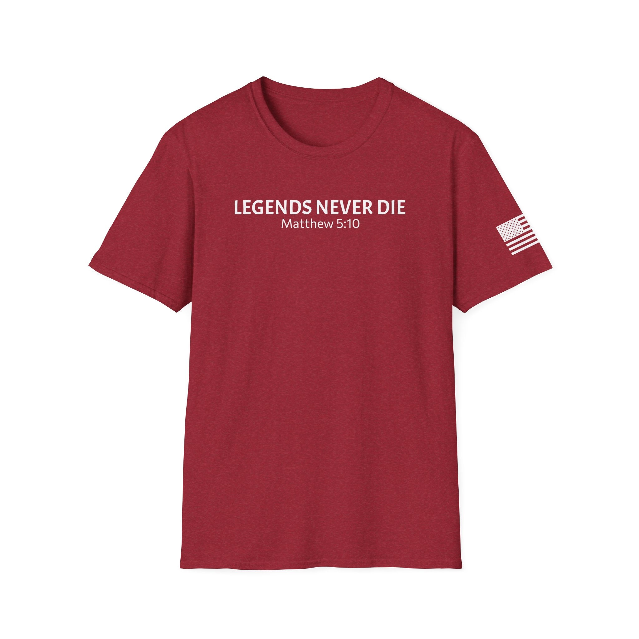 Legends Never Die Tee w/verse, Charlie Kirk