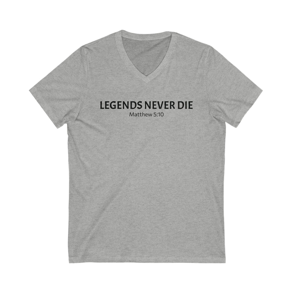 Legends Never Die V-Neck Tee w/verse, Charlie Kirk