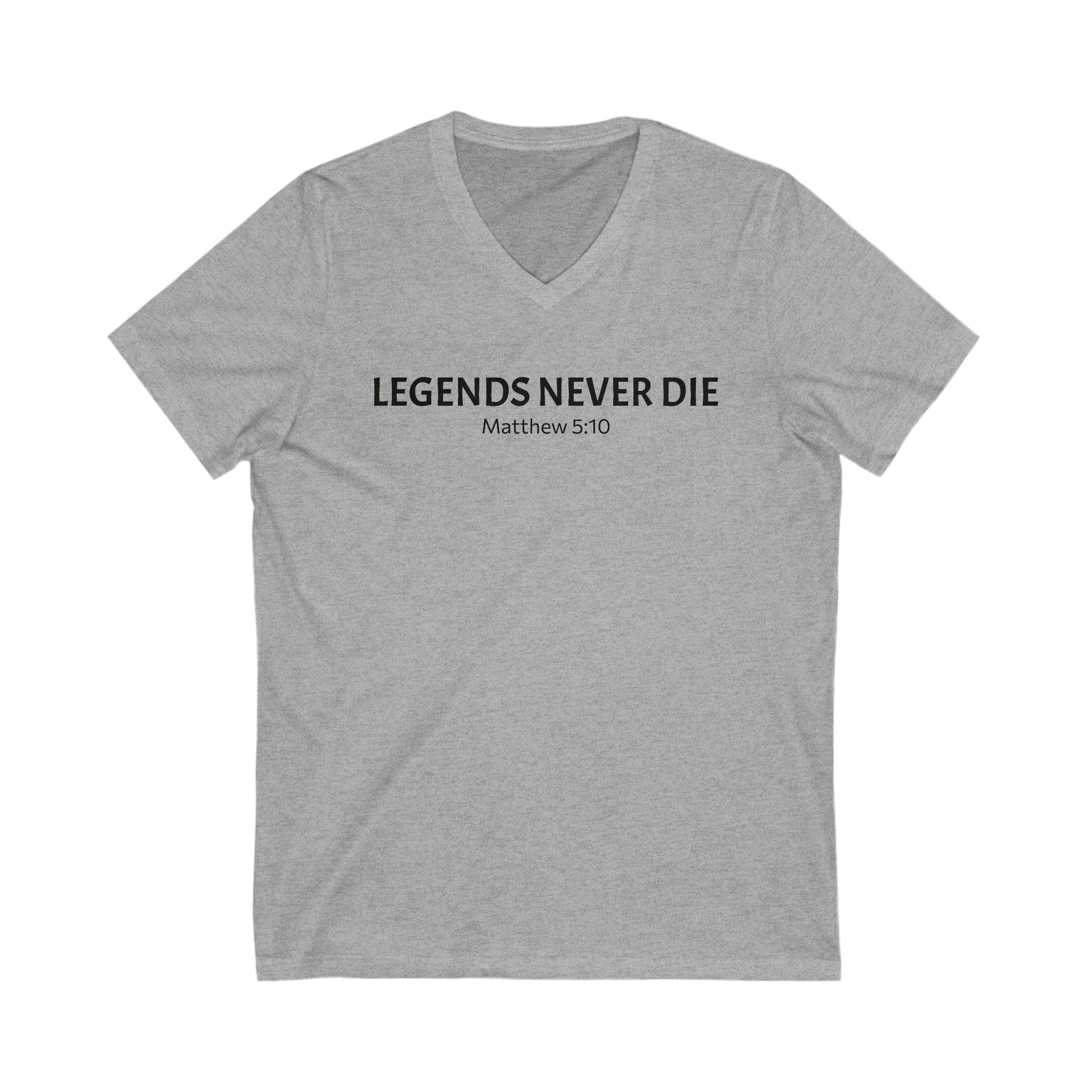 Legends Never Die V-Neck Tee w/verse, Charlie Kirk