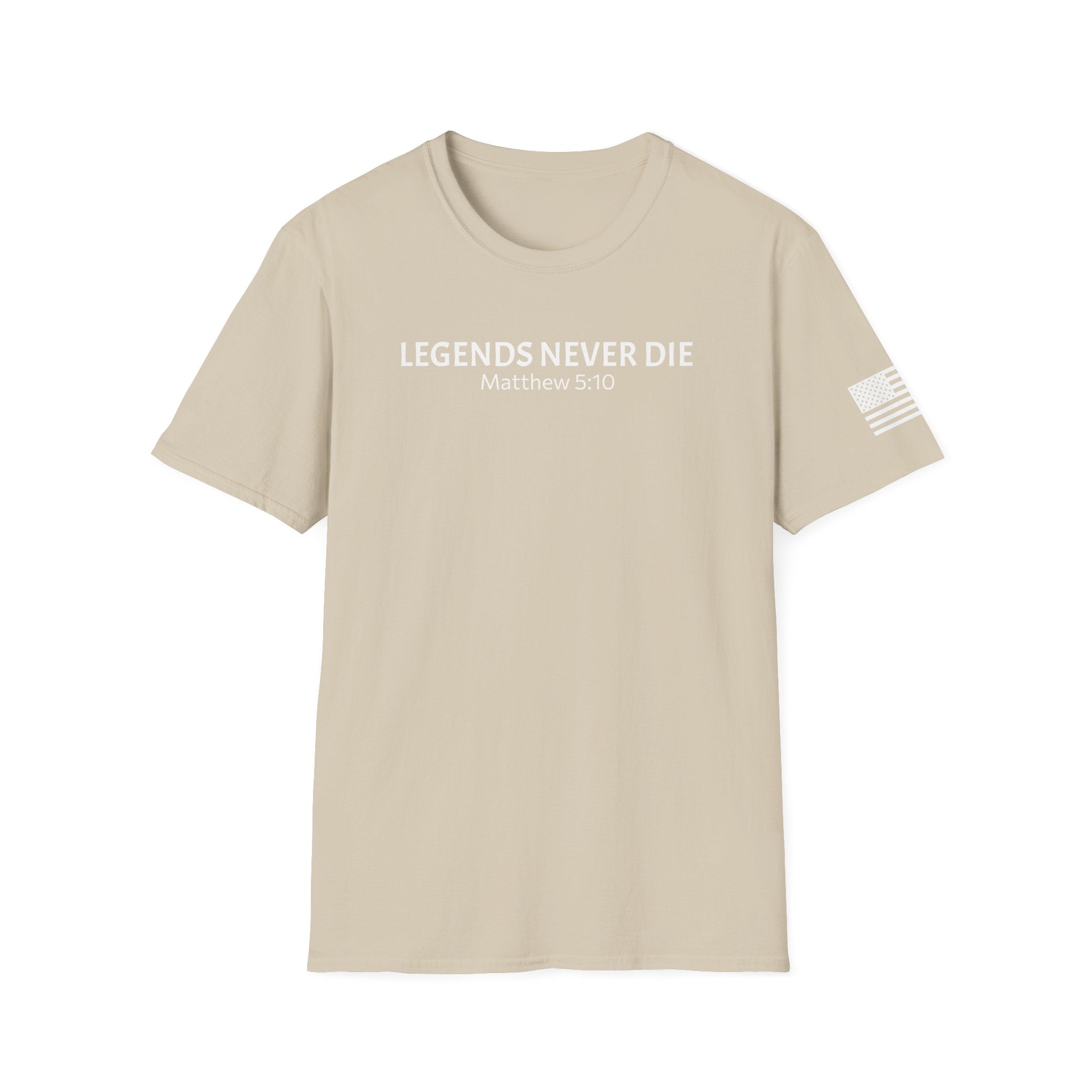 Legends Never Die Tee w/verse, Charlie Kirk
