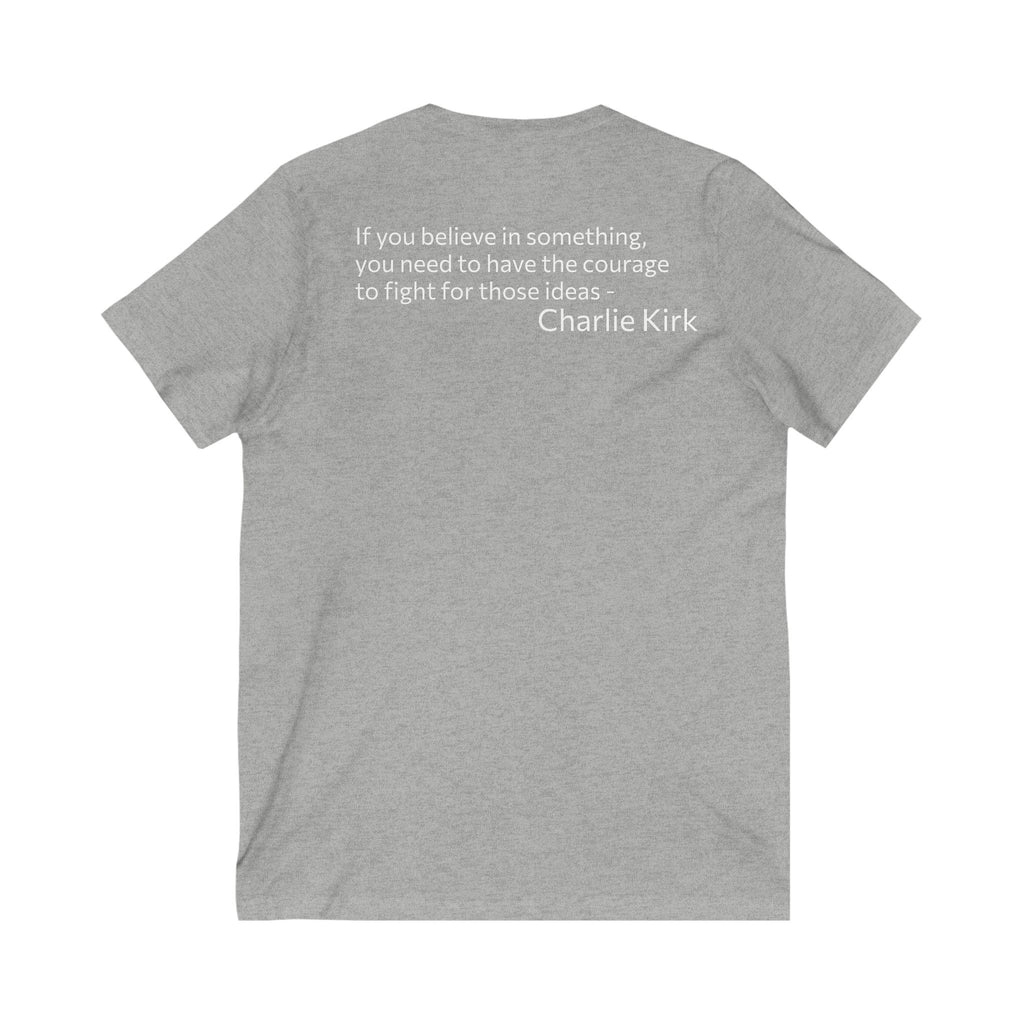 Legends Never Die V-Neck Tee w/verse, Charlie Kirk