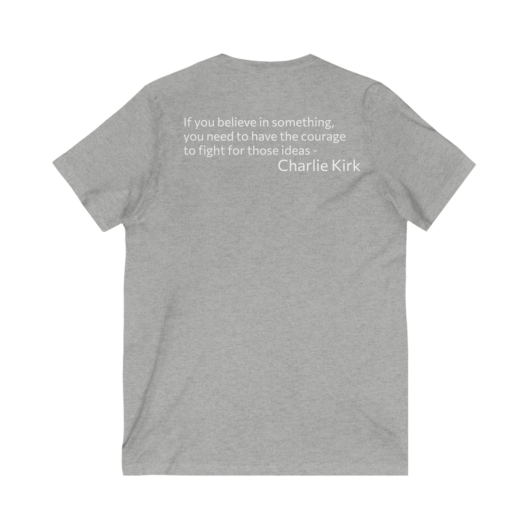 Legends Never Die V-Neck Tee w/verse, Charlie Kirk