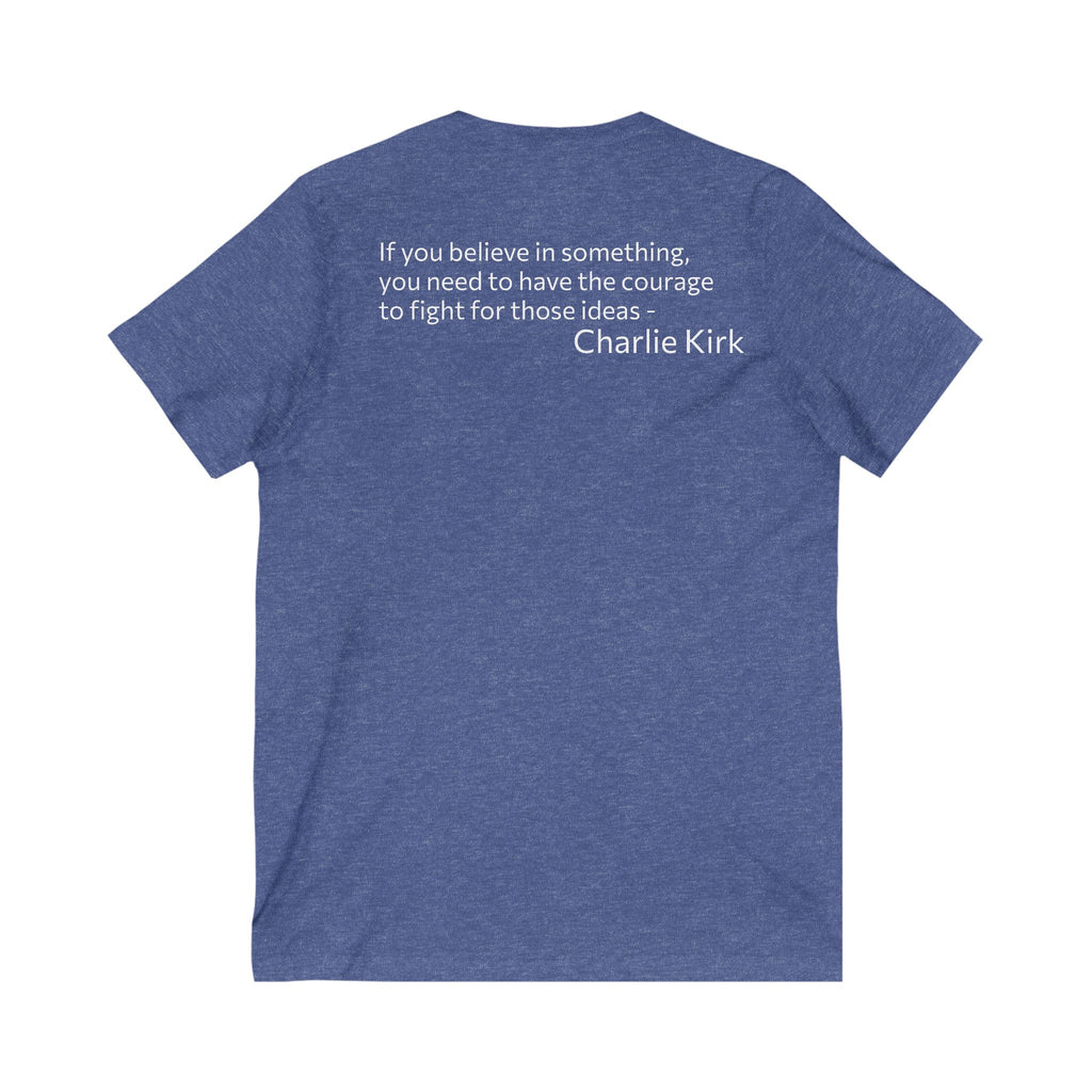 Legends Never Die V-Neck Tee w/verse, Charlie Kirk