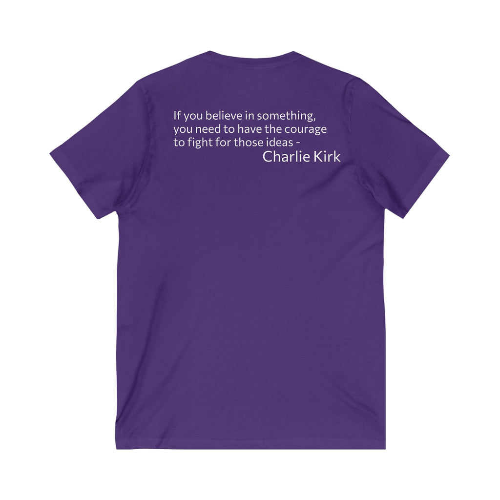 Legends Never Die V-Neck Tee w/verse, Charlie Kirk