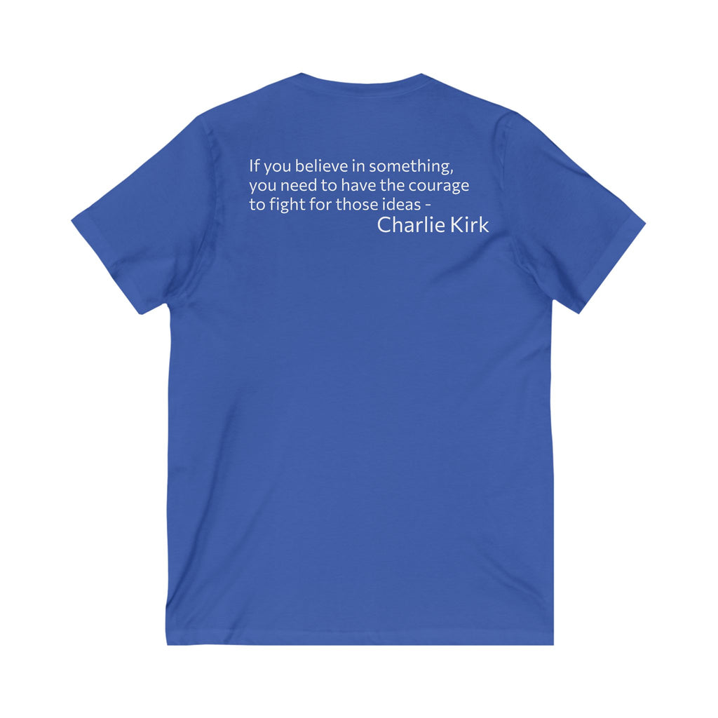 Legends Never Die V-Neck Tee w/verse, Charlie Kirk