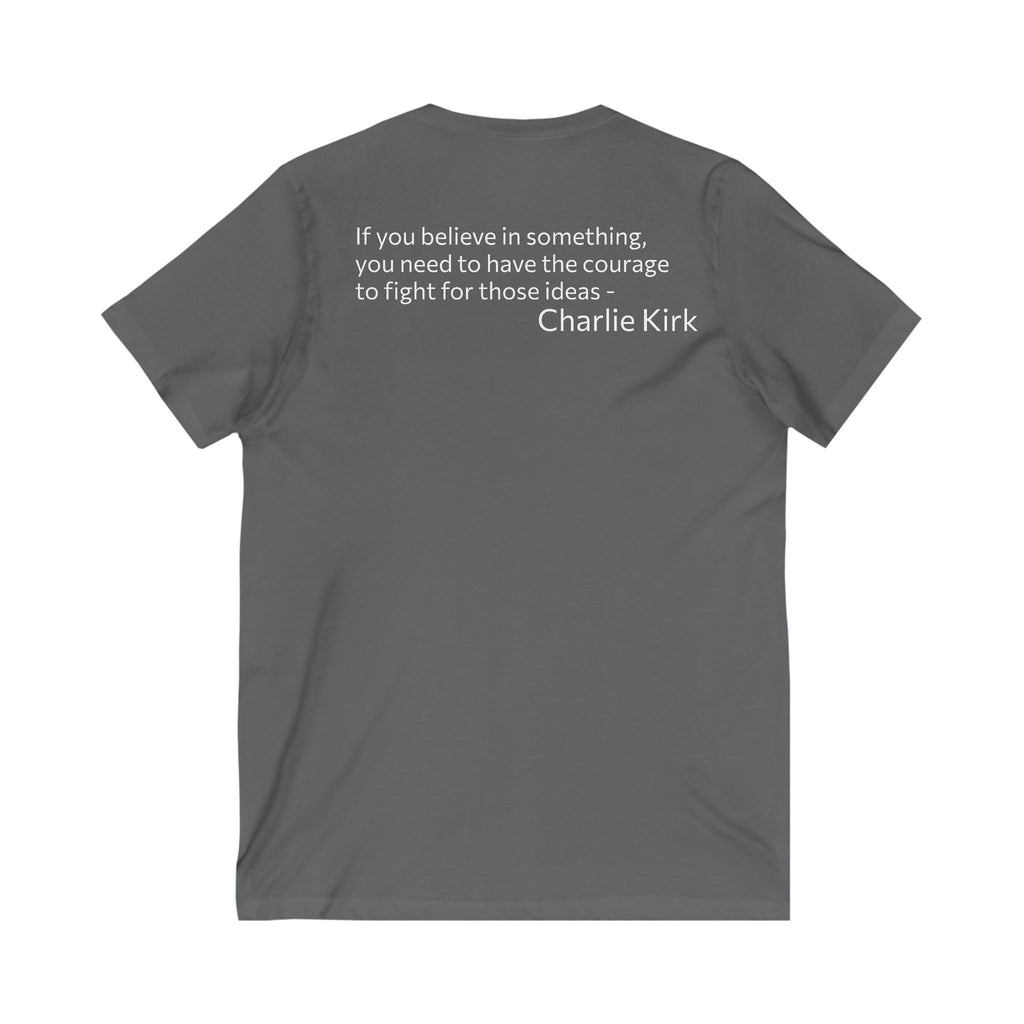 Legends Never Die V-Neck Tee w/verse, Charlie Kirk