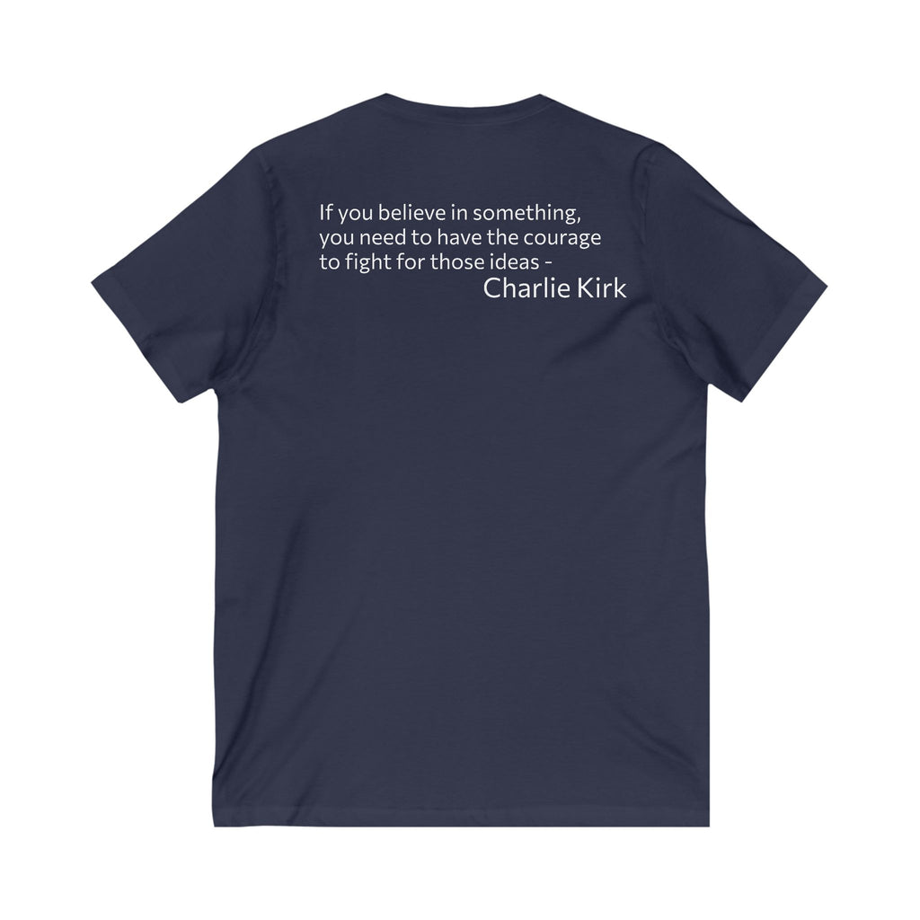 Legends Never Die V-Neck Tee w/verse, Charlie Kirk