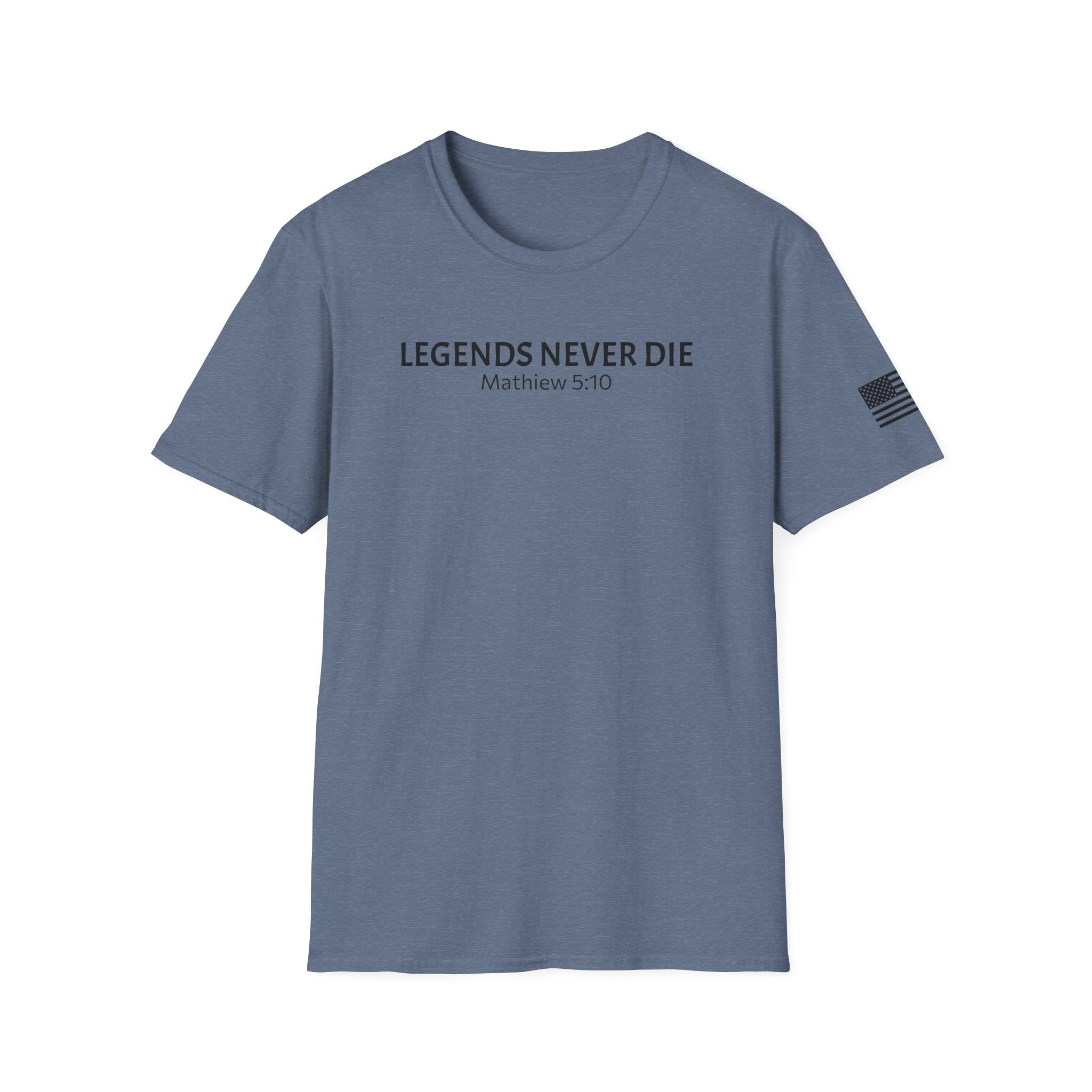 Legends Never Die Tee, Charlie Kirk, with Verse