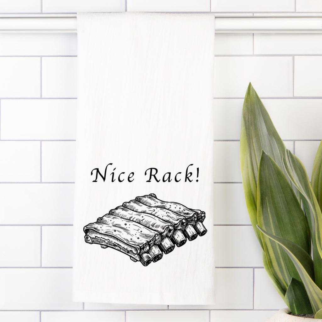 Nice Rack  of Ribs Tea Towel (Flour Sack)