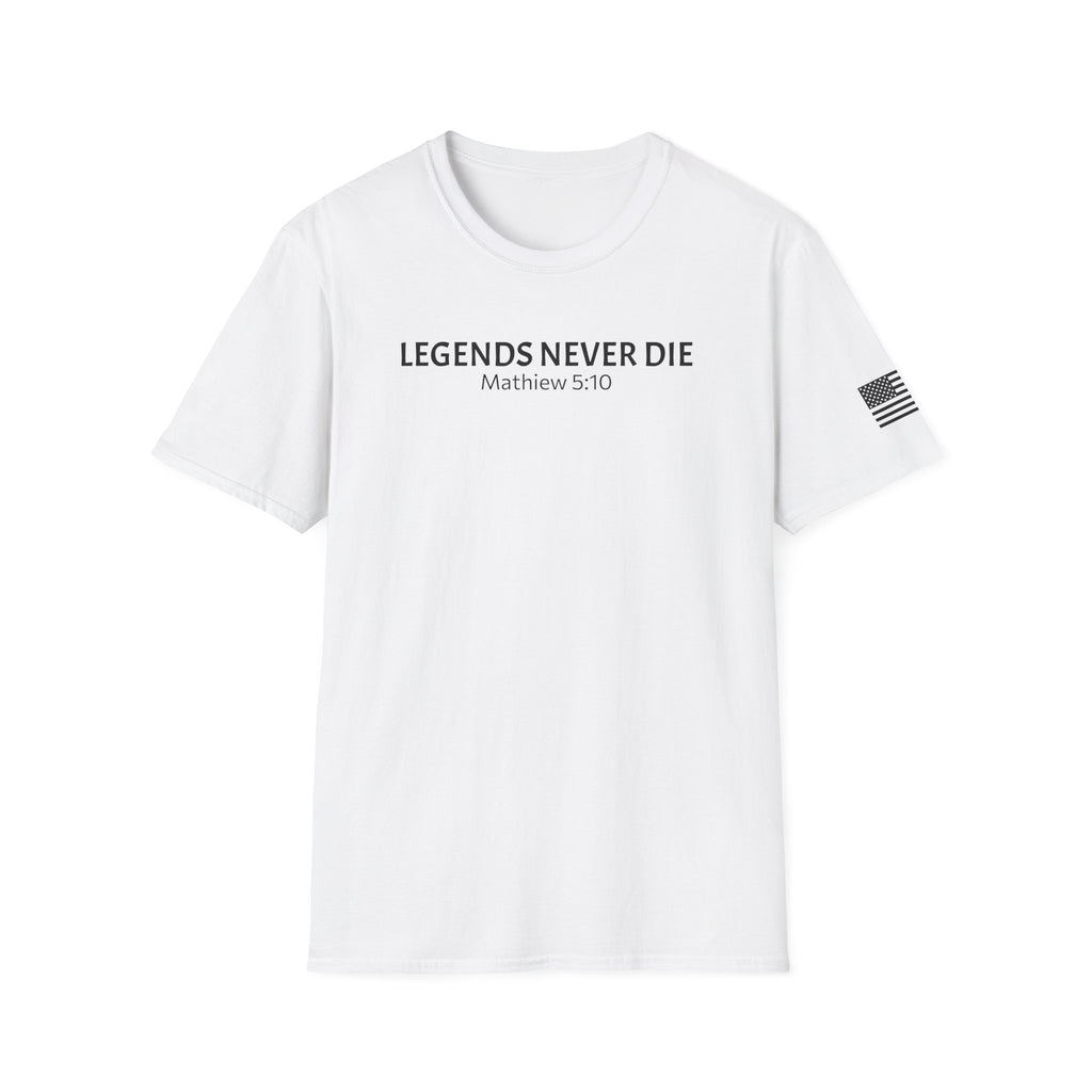 Legends Never Die Tee, Charlie Kirk, with Verse