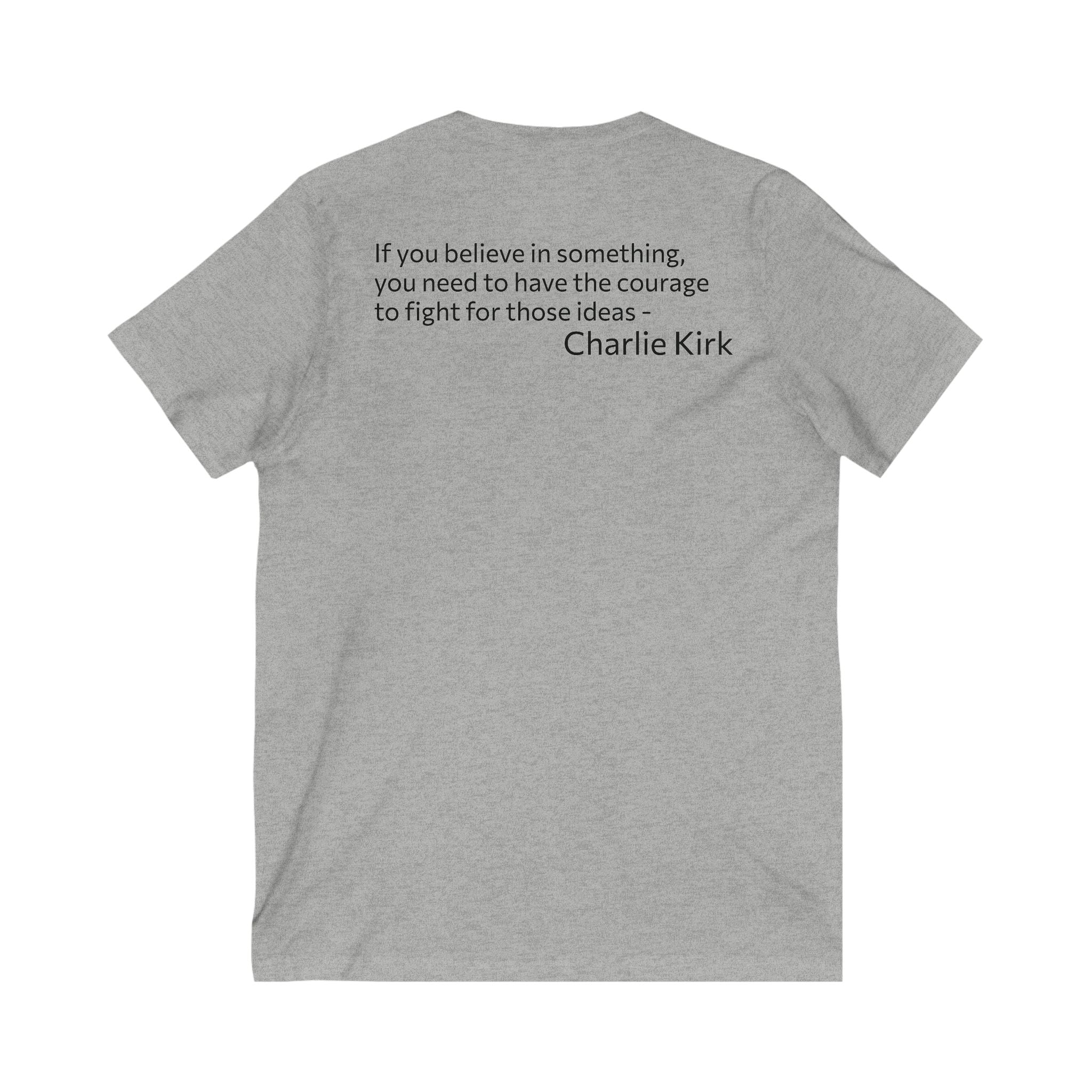 Legends Never Die V-Neck Tee w/verse, Charlie Kirk
