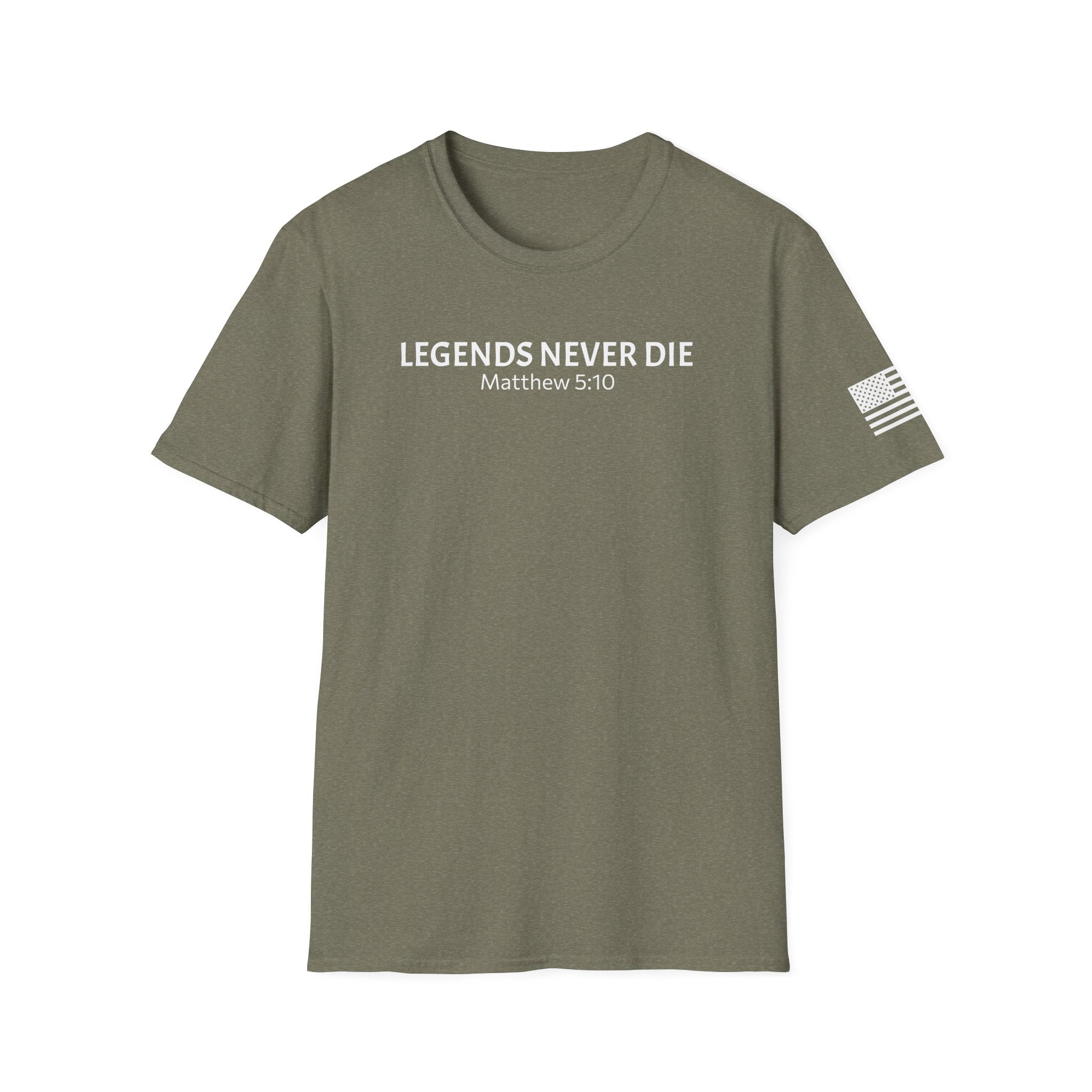 Legends Never Die Tee w/verse, Charlie Kirk