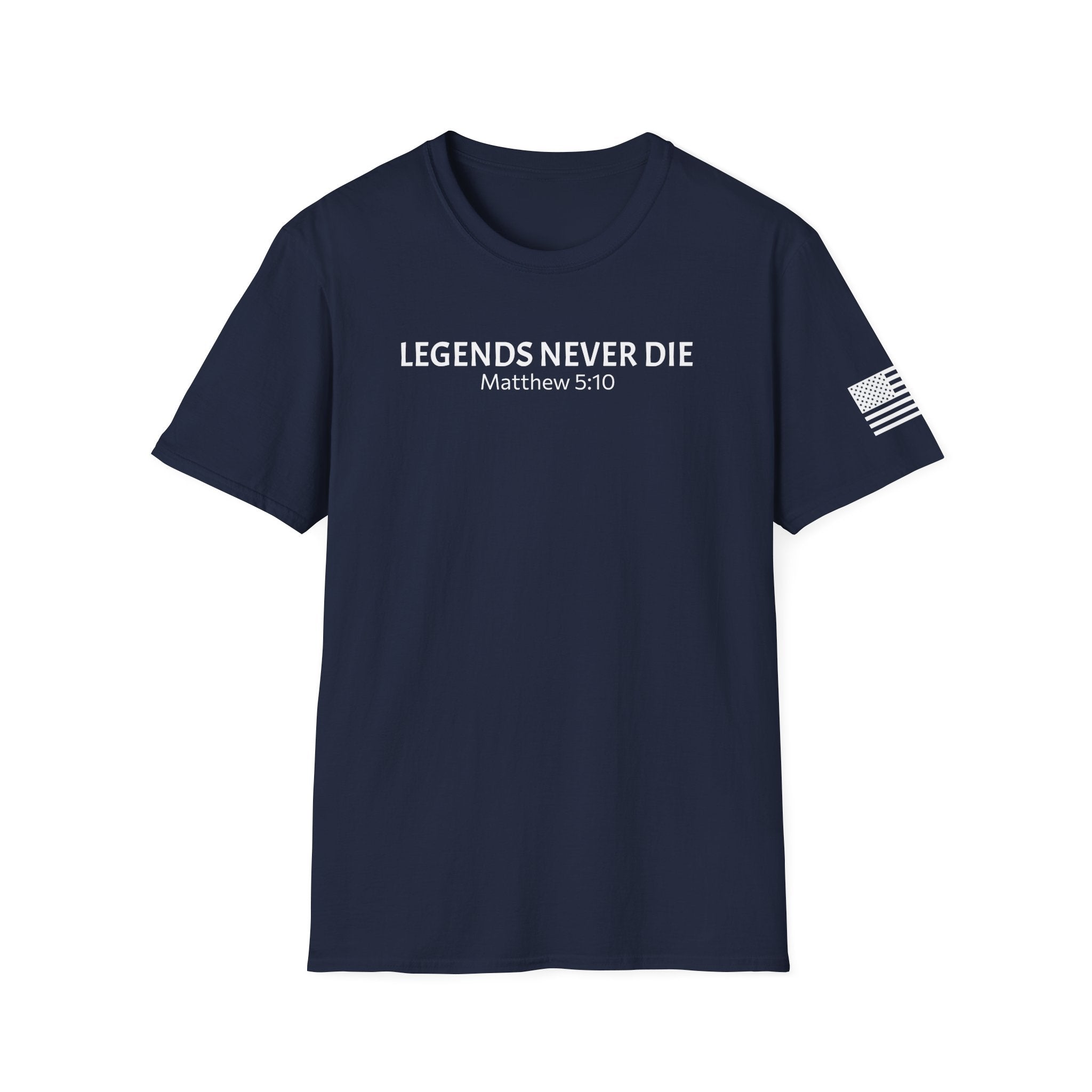 Legends Never Die Tee w/verse, Charlie Kirk