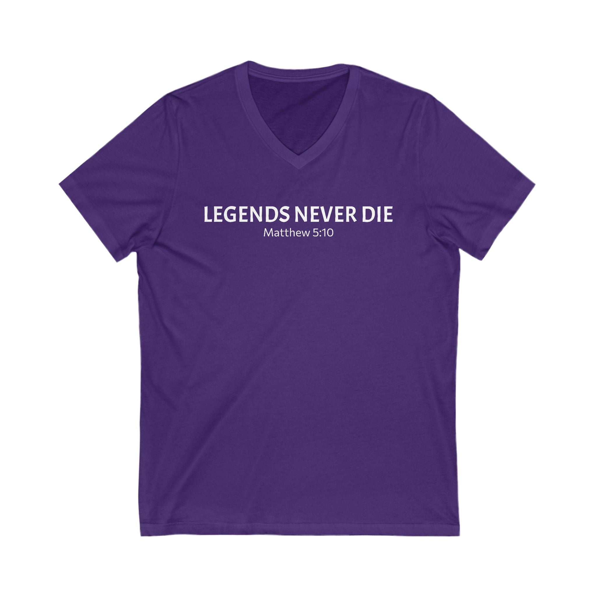 Legends Never Die V-Neck Tee w/verse, Charlie Kirk