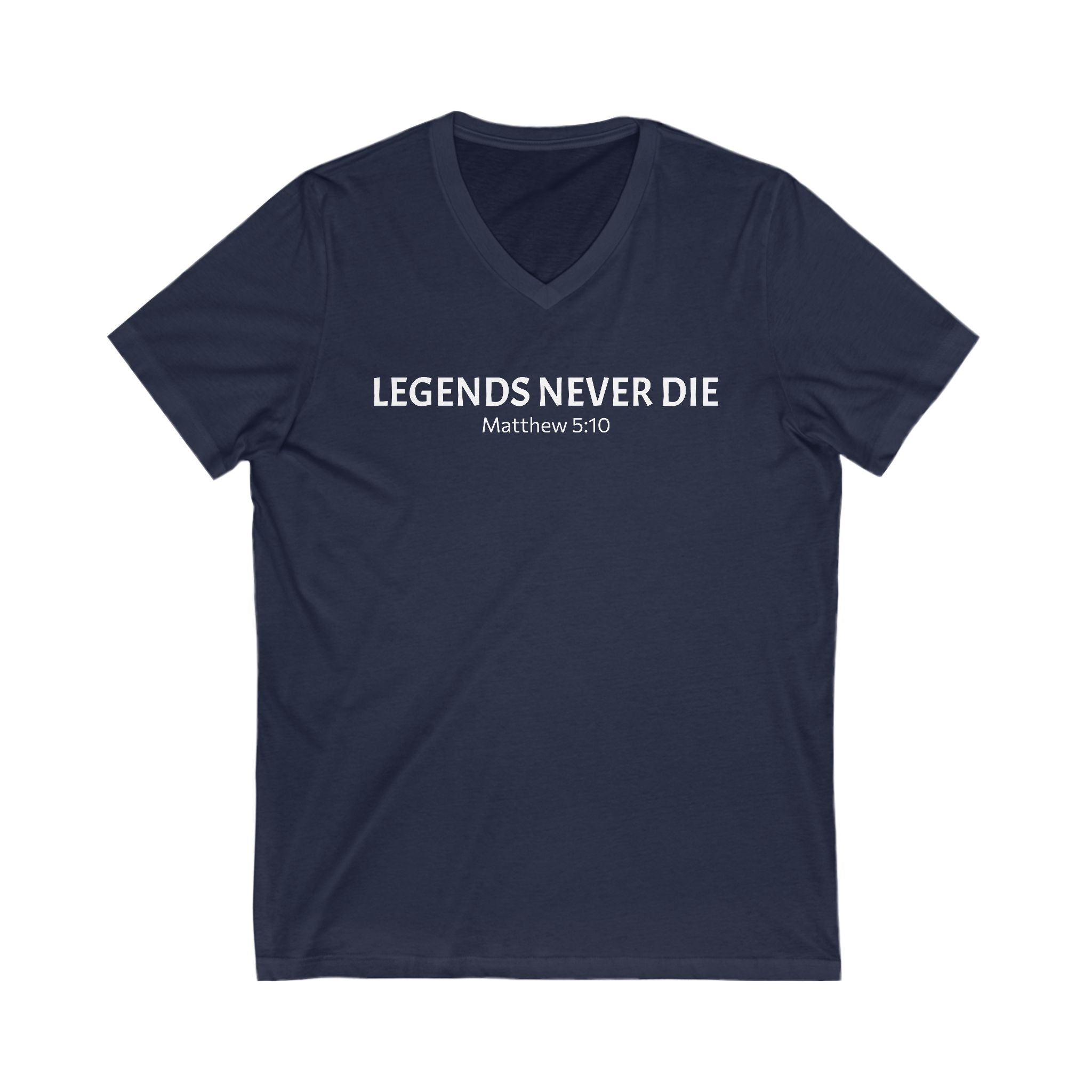 Legends Never Die V-Neck Tee w/verse, Charlie Kirk