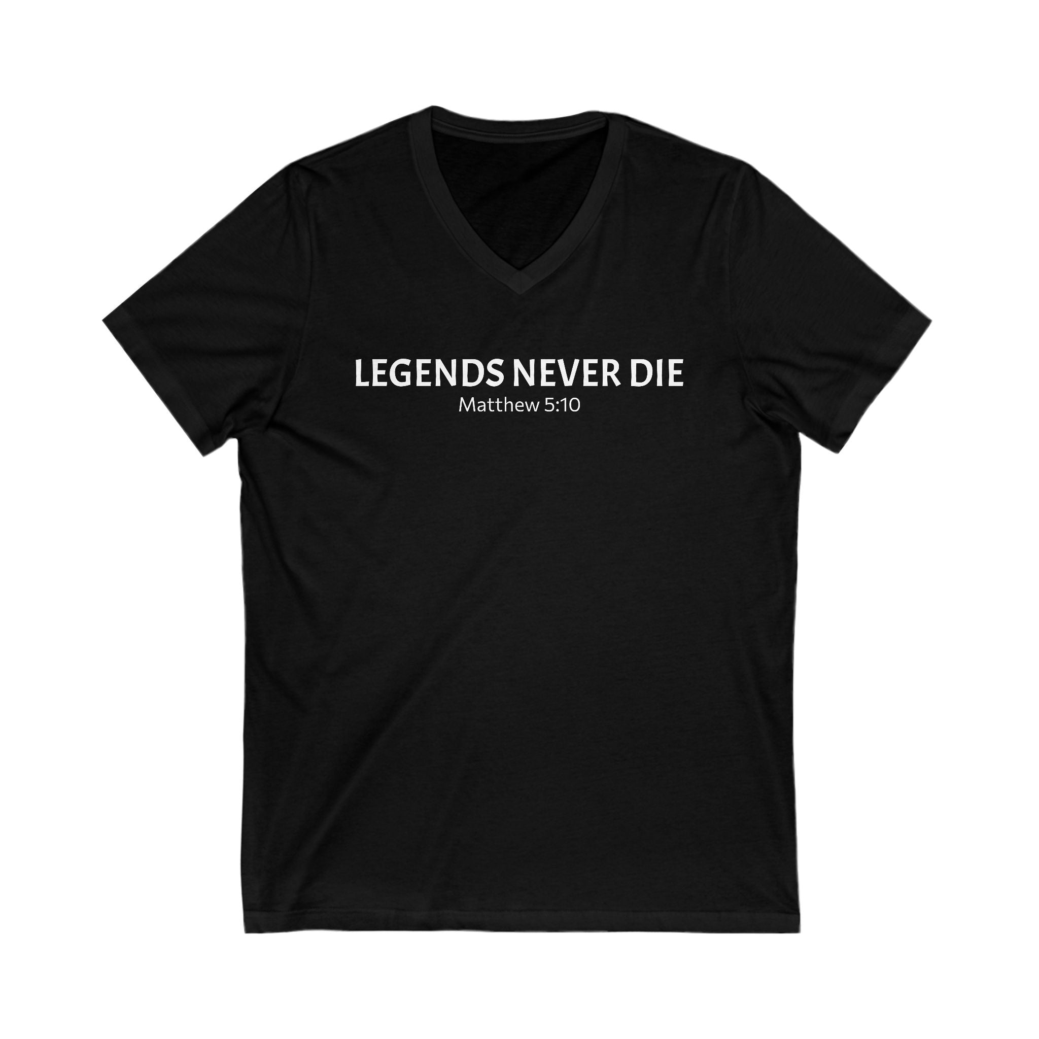 Legends Never Die V-Neck Tee w/verse, Charlie Kirk