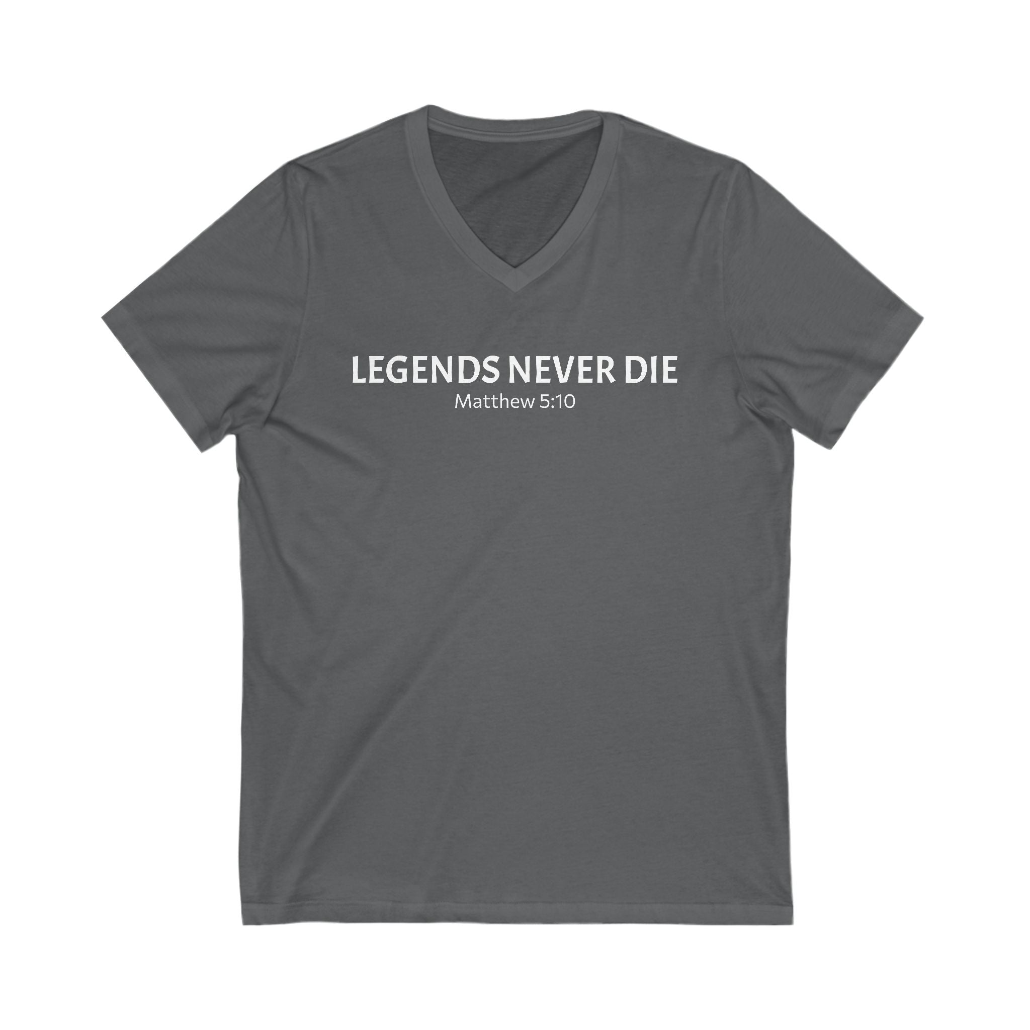 Legends Never Die V-Neck Tee w/verse, Charlie Kirk