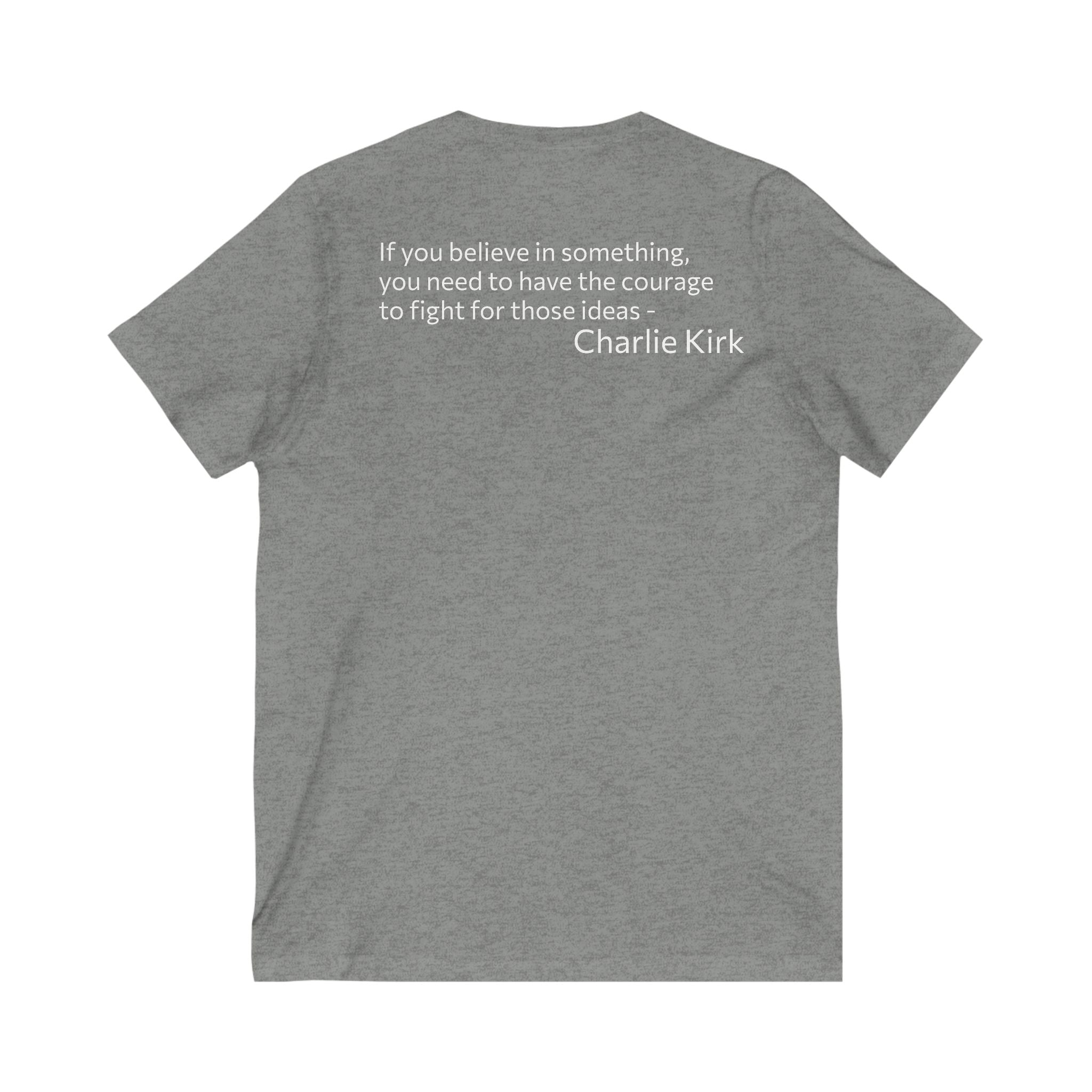 Legends Never Die V-Neck Tee w/verse, Charlie Kirk
