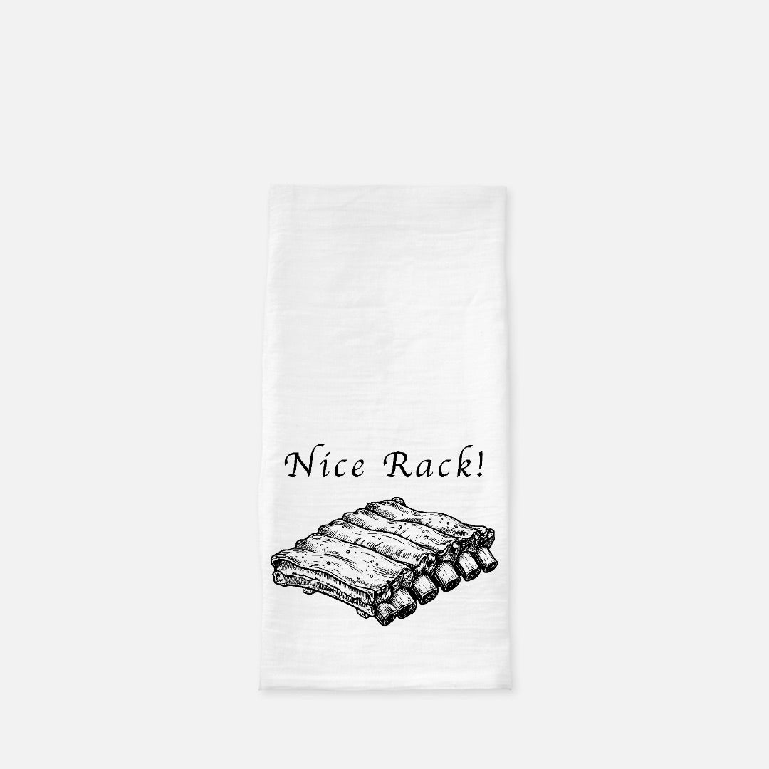 Nice Rack  of Ribs Tea Towel (Flour Sack)